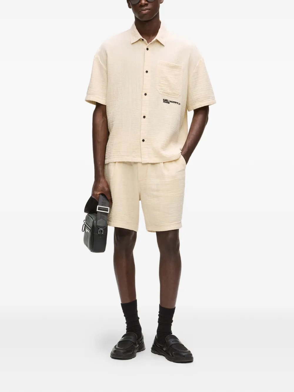 Karl Lagerfeld Jeans Gekreukte shorts Beige