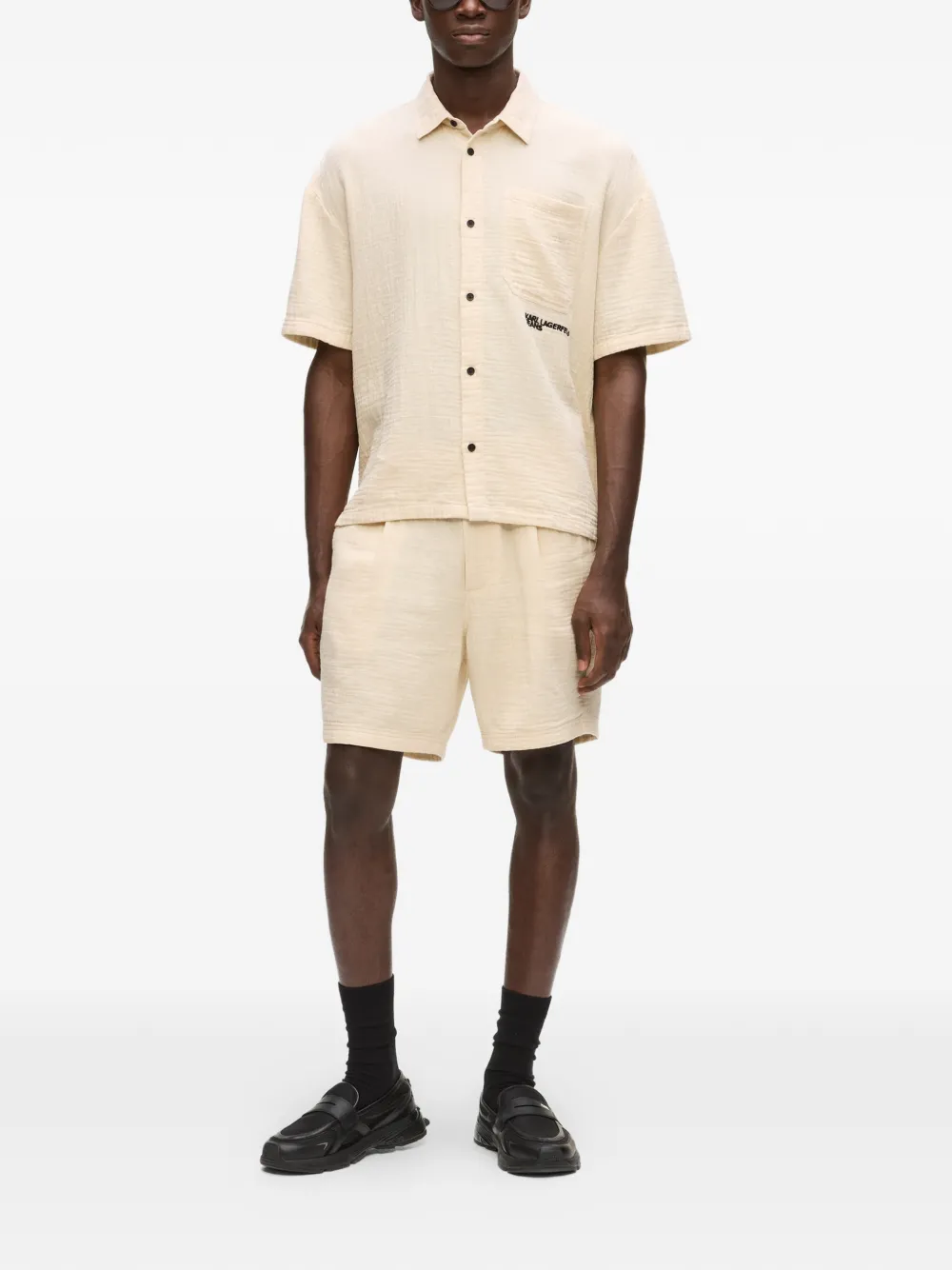 Karl Lagerfeld Jeans Gekreukte shorts Beige