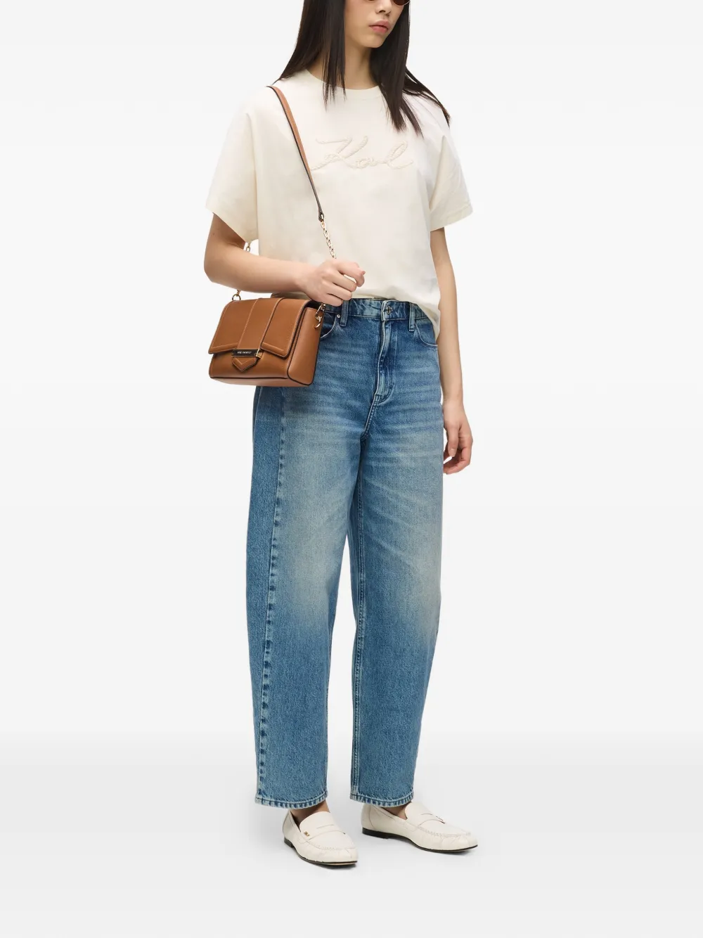 Karl Lagerfeld Jeans met riemlussen en zak Blauw