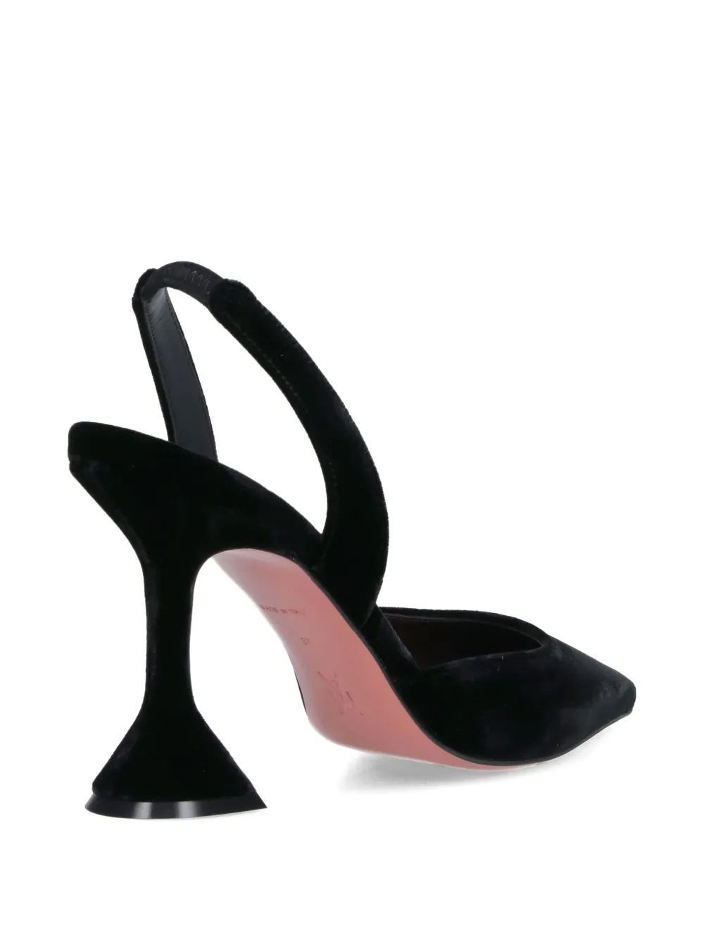 Amina Muaddi Womens Black Holli 70 Suede Slingback Heels In Black