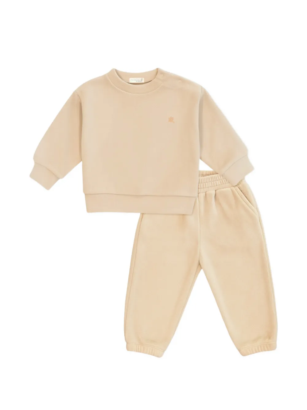 Mininio Babies' Crew-neck Tracksuit Set (set Of Two) In Neutral