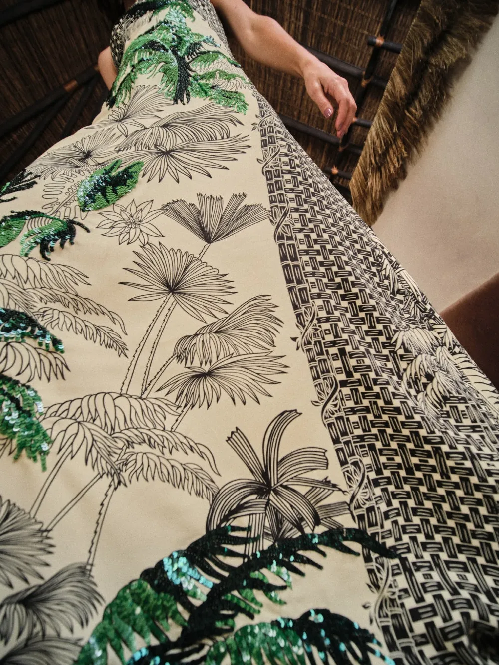 Johanna Ortiz Simbologia Floral Sequin Maxi Dress In Multi