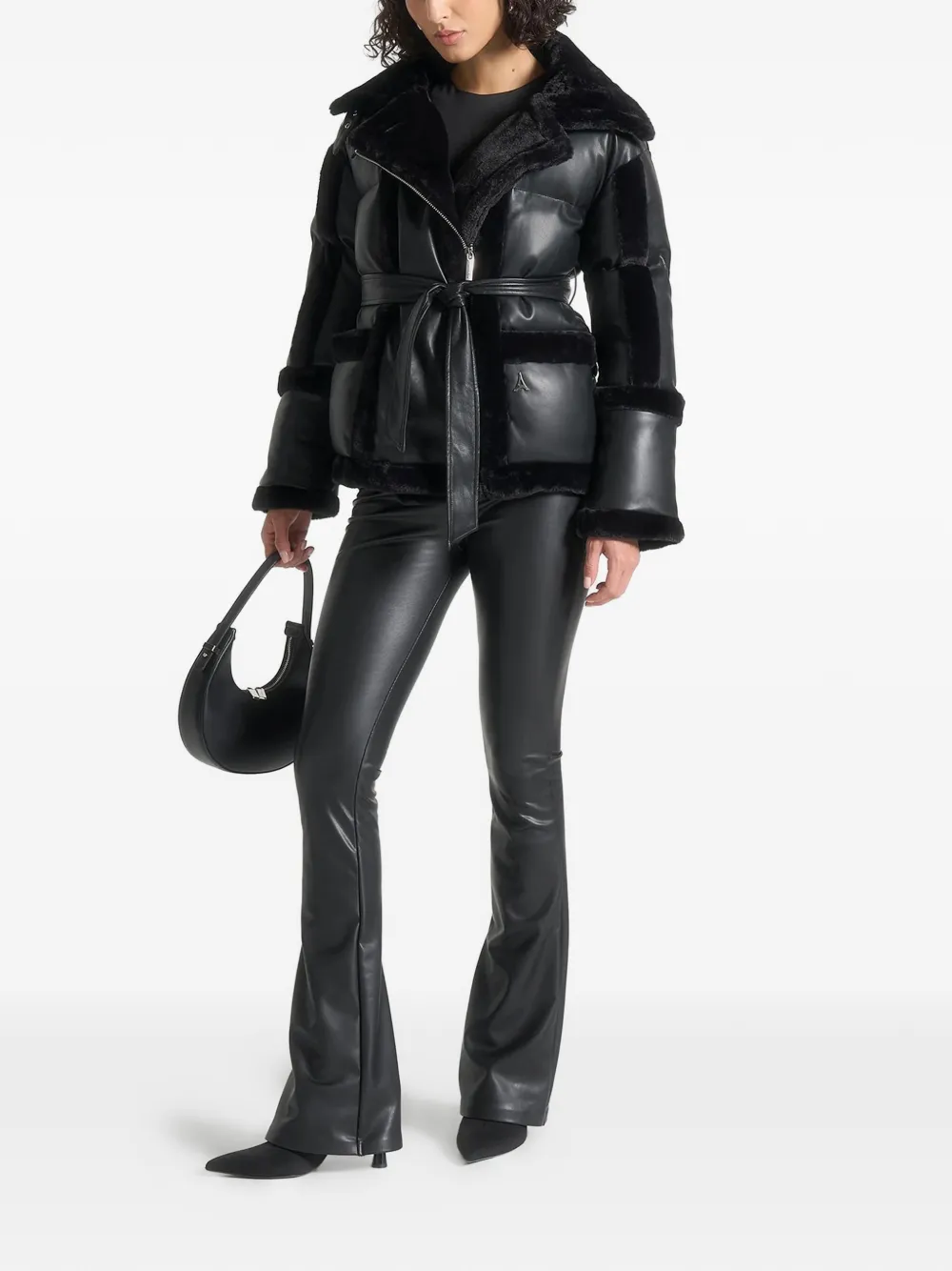 Manière De Voir Blair Belt-detail Biker Jacket In Black