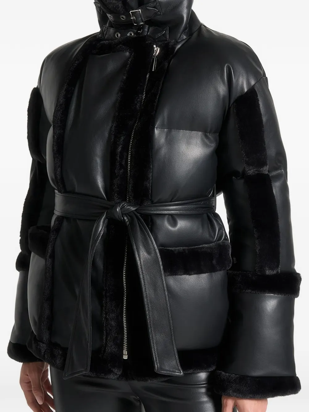 Manière De Voir Blair belt-detail biker jacket Zwart