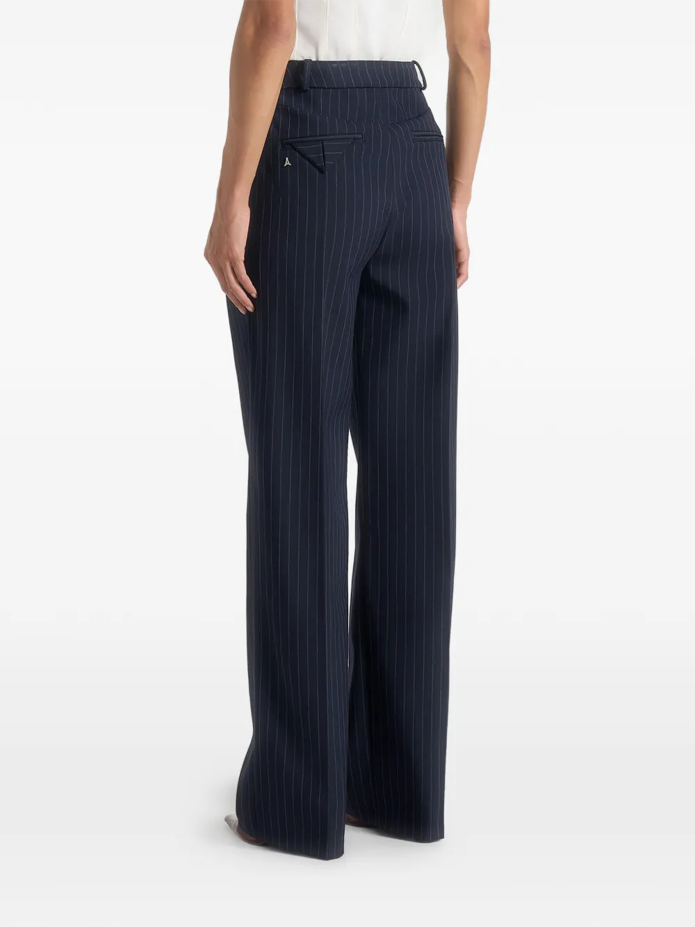 Manière De Voir Julie pantalon met krijtstreep en plooien Blauw
