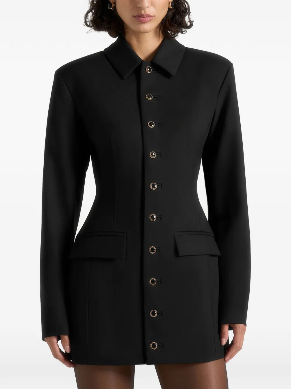 Manière De Voir Amelie button-up blazerjurk Zwart
