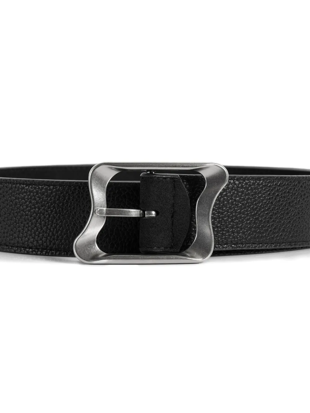 Eleanor Suede & Faux-Leather Buckle-Fastening Black Belt