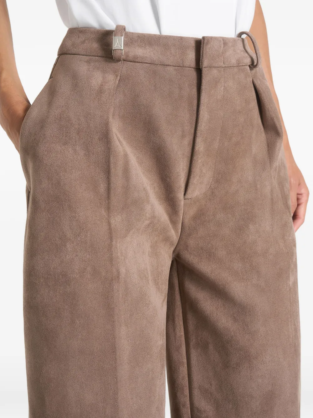 Manière De Voir Solène eiffel-detail trousers Bruin