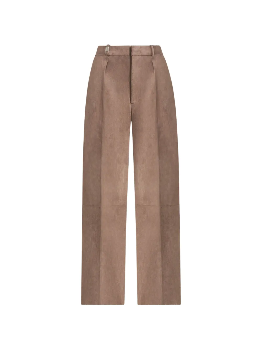 Manière De Voir Solene broek van imitatiesuède met wijde pijpen en plooien Bruin