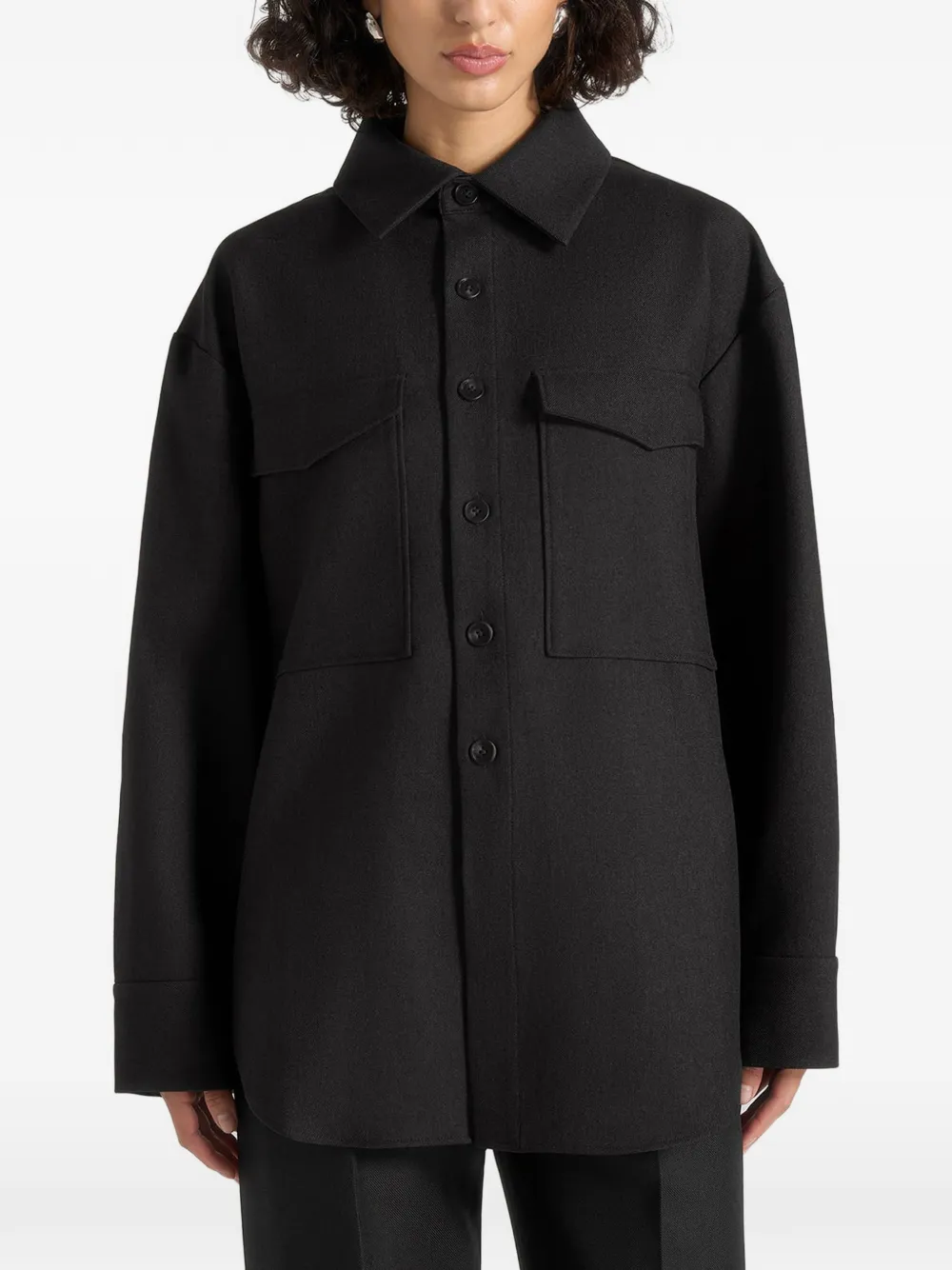 Manière De Voir Joy oversized blouse Zwart
