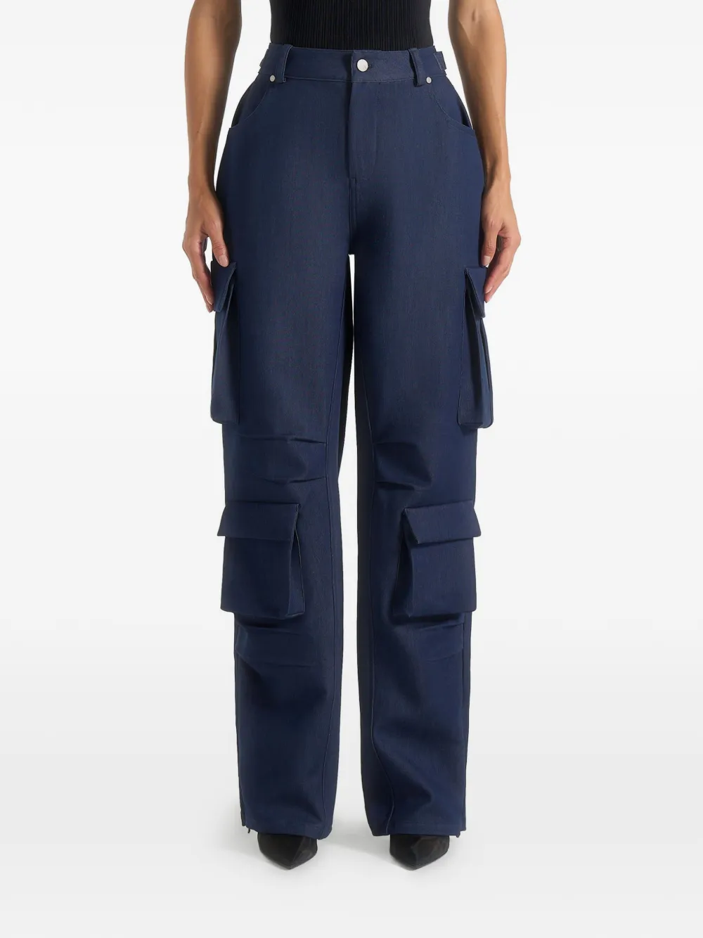 Manière De Voir Emilie high-waist cargo broek Blauw