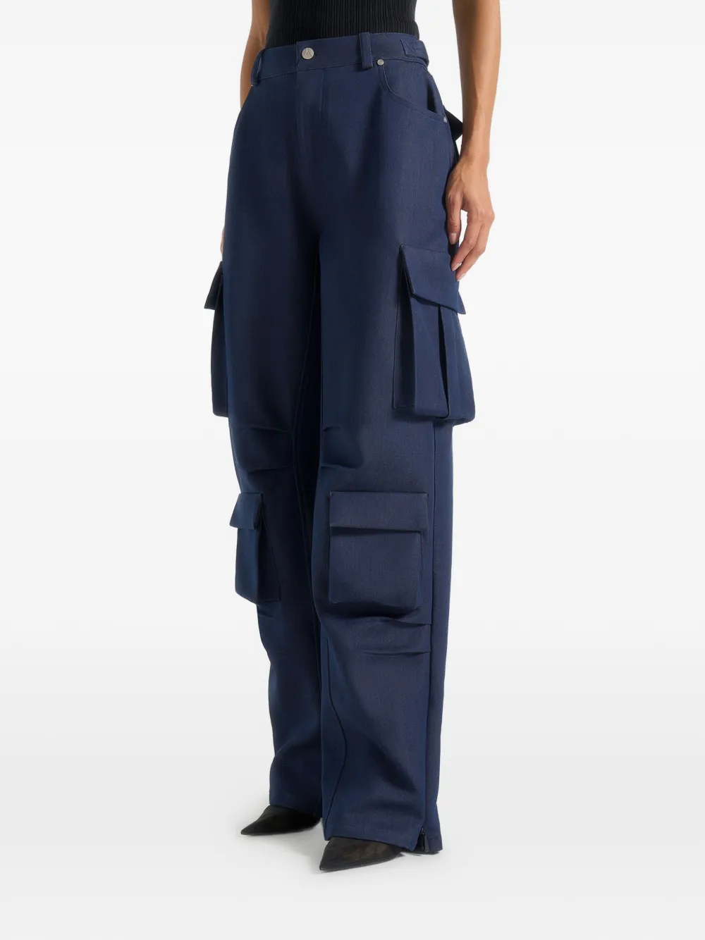 Manière De Voir Emilie high-waist cargo broek Blauw