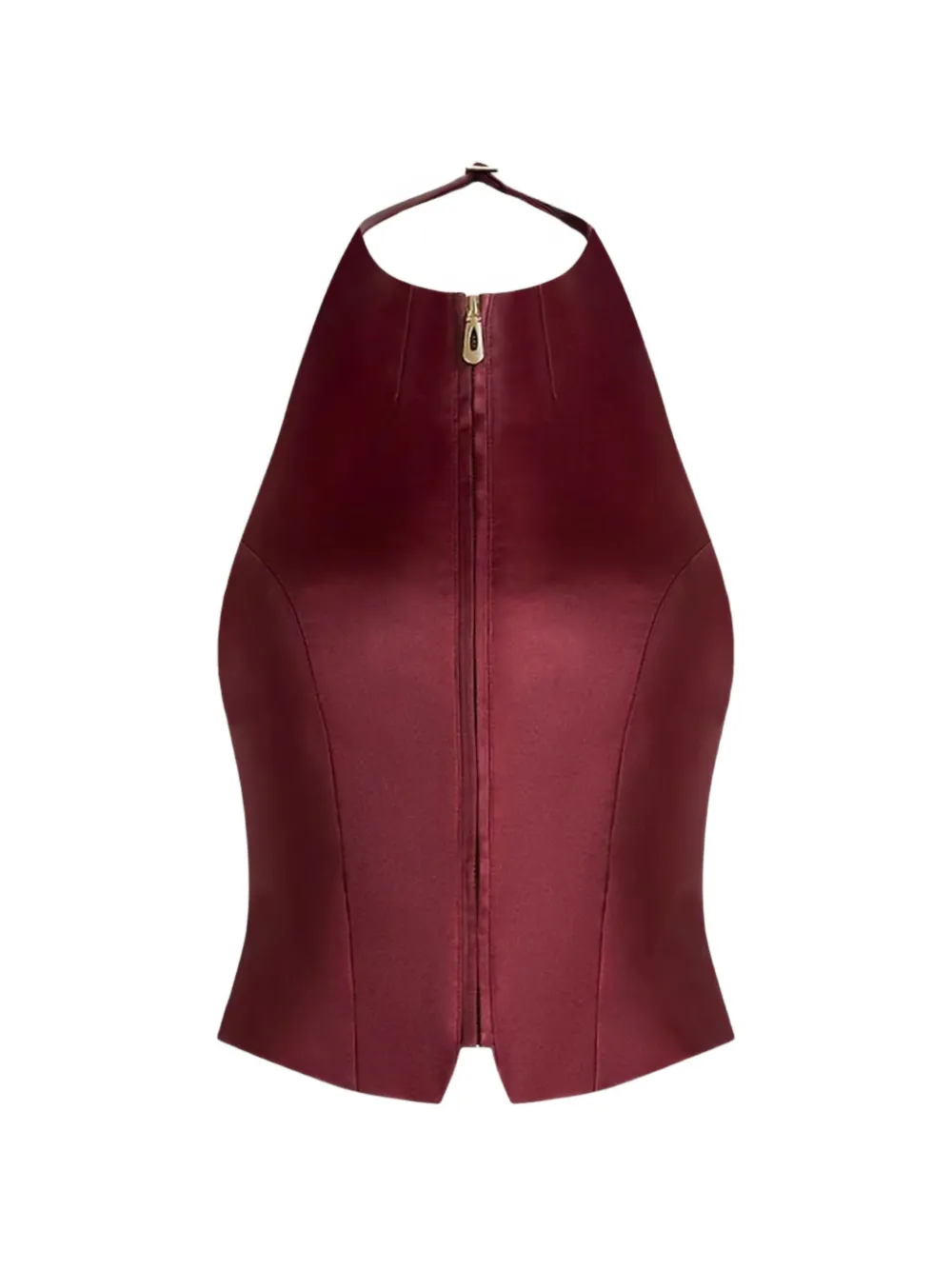 Claudette Halterneck Backless Satin Top