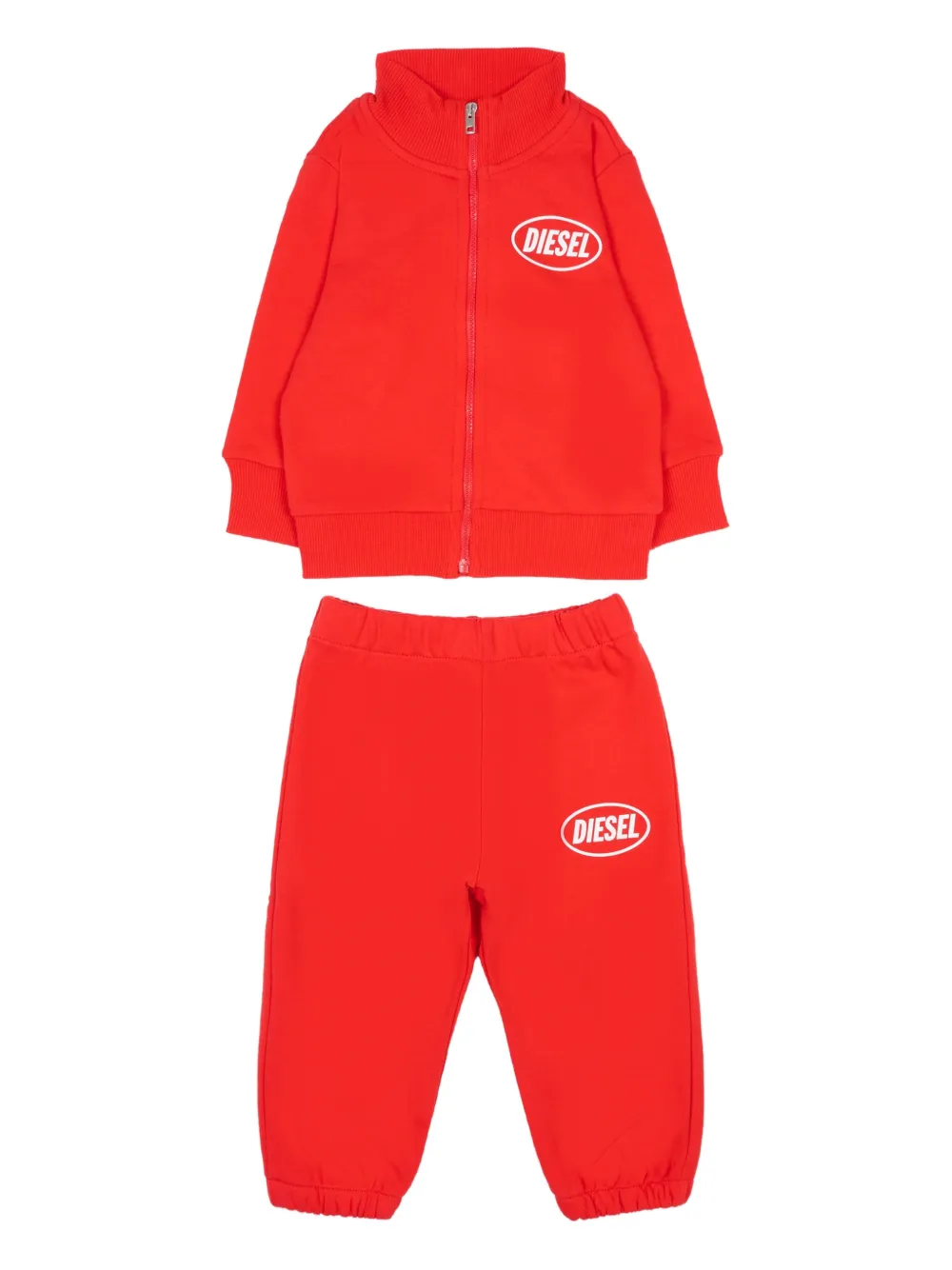 Diesel Kids logo-embroider tracksuit - Rosso