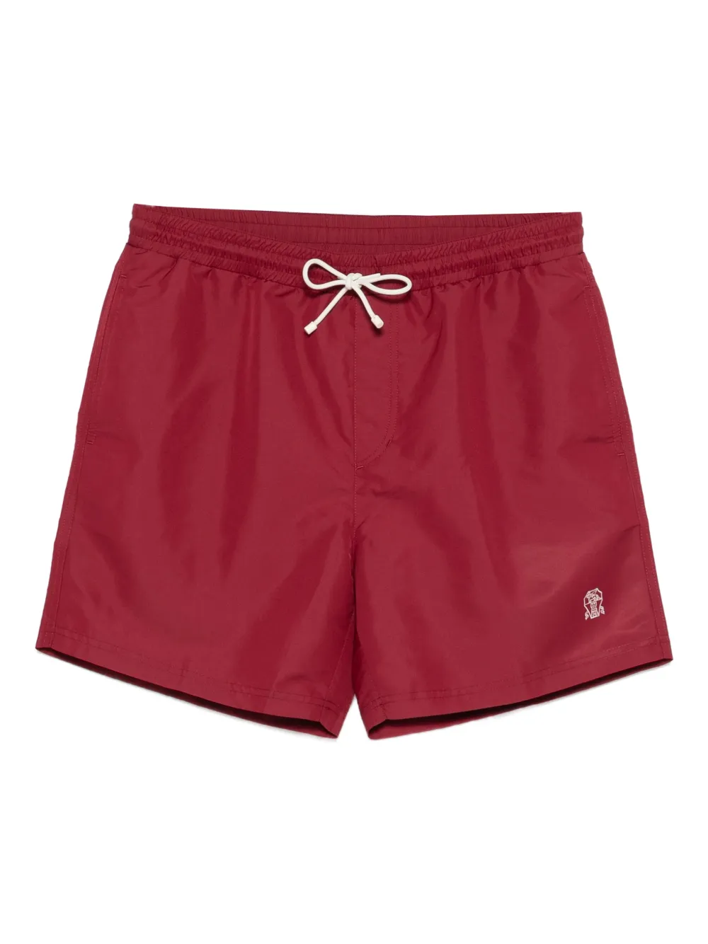 Brunello Cucinelli drawstring logo swim shorts | Red | Image 1
