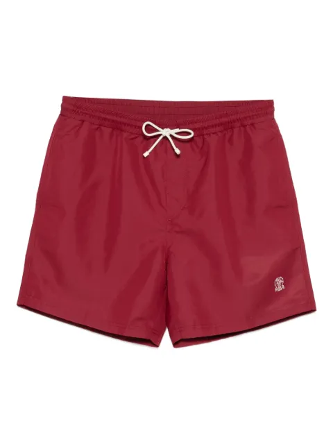 Brunello Cucinelli drawstring logo swim shorts
