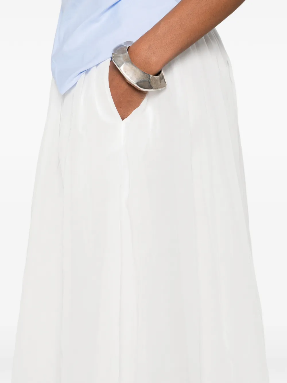 Brunello Cucinelli Silk Maxi Skirt In White