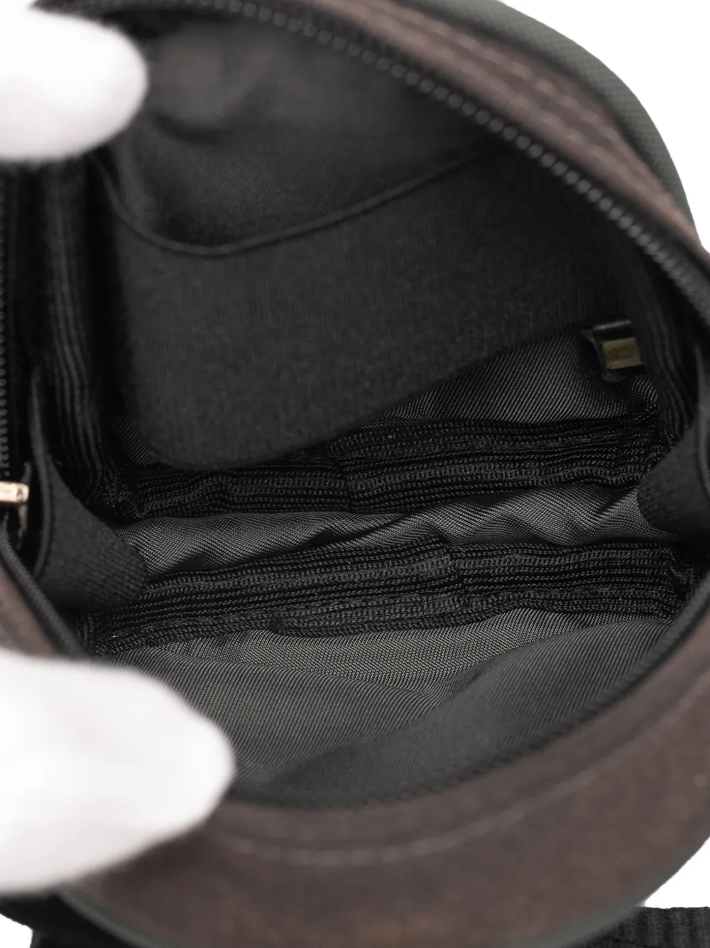 Pre-owned Chanel 2003-2004 Cc Sports Line Canvas And Nylon Arm Pouch In Brown