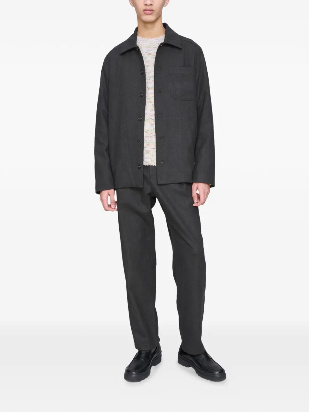 A.P.C. chest-pocket button-fastening shirt jacket - Grijs