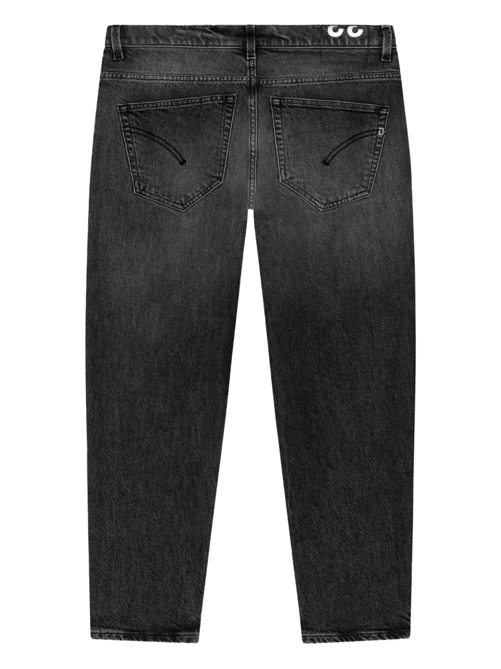 Dondup Straight-leg Black Denim Trousers With Five-pocket Design In Black
