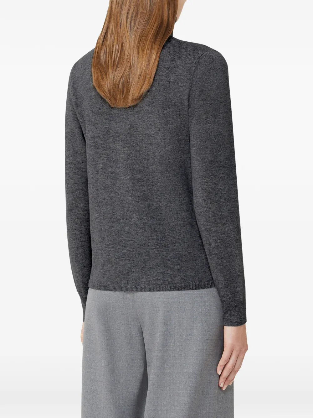 Max Mara Roll-neck Long-sleeve Jumper In Gray