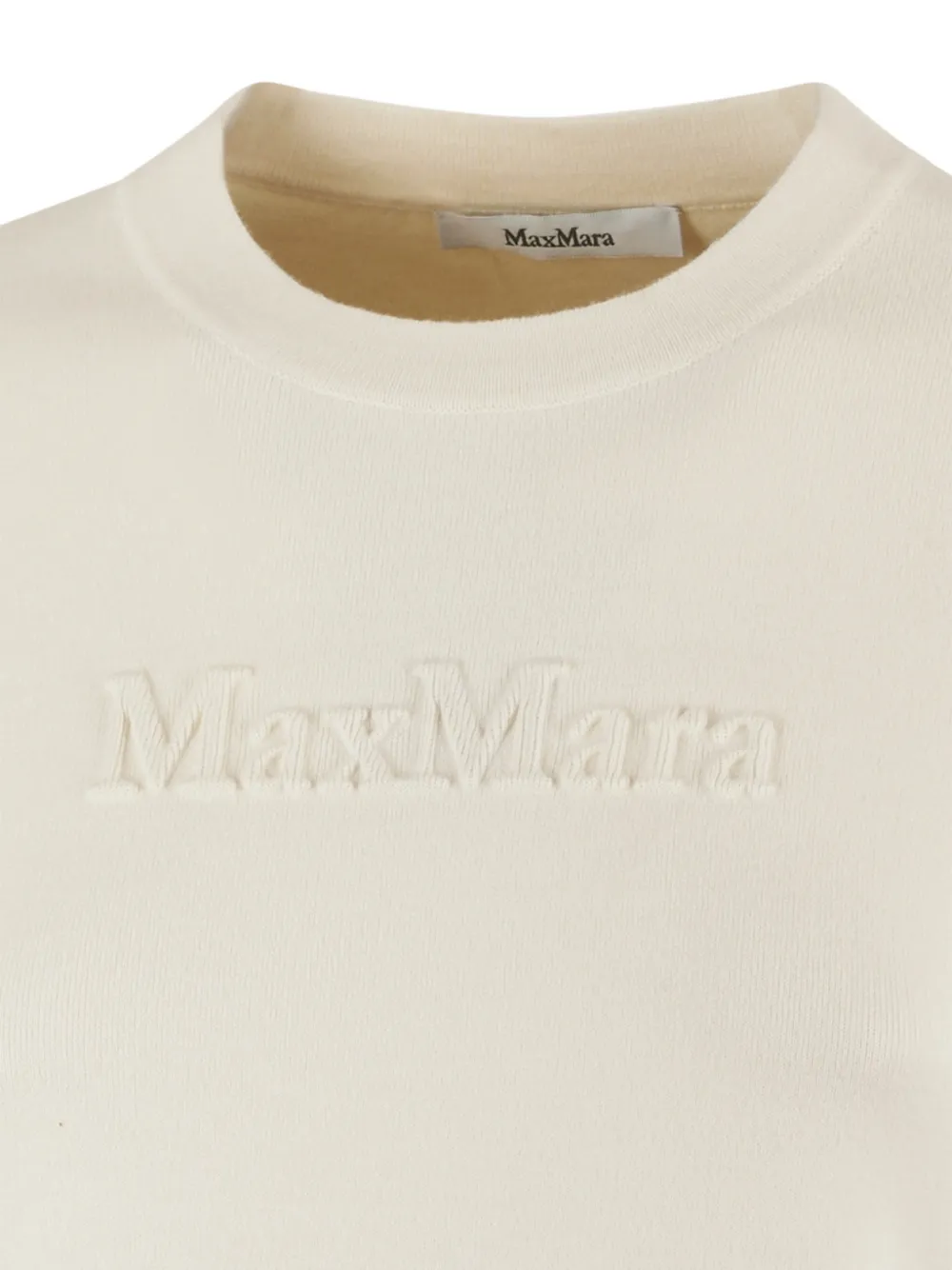 Max Mara Embossed-logo Sweater In Neutral