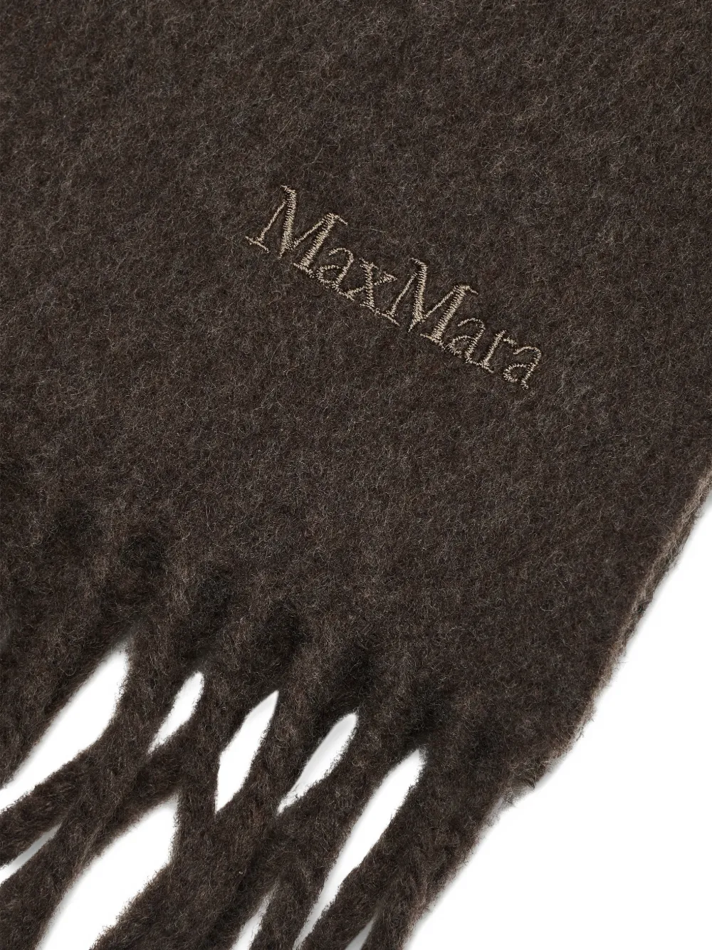 Max Mara Scilli Fringed Scarf In Brown
