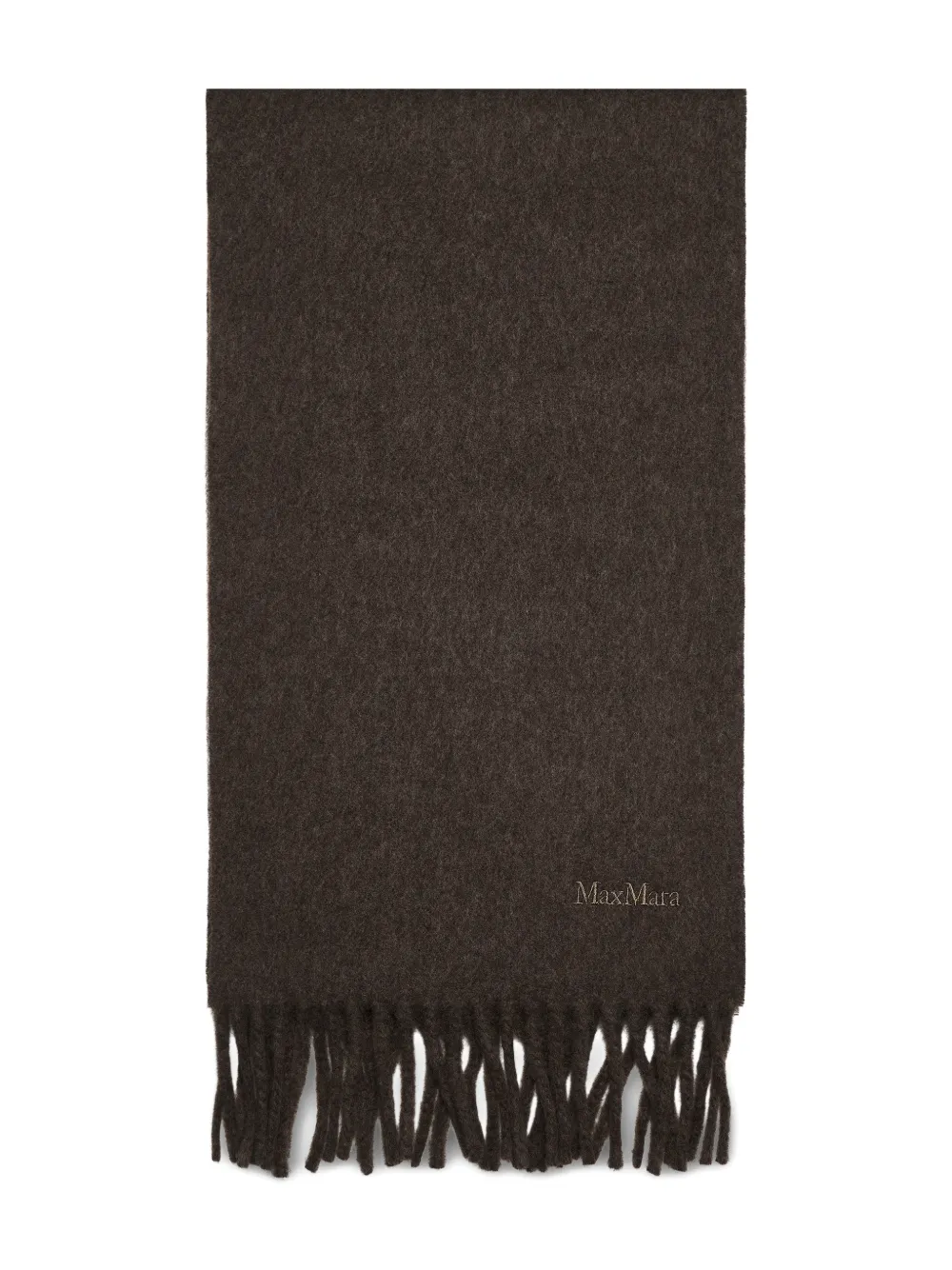 Max Mara Scilli Fringed Scarf In Brown