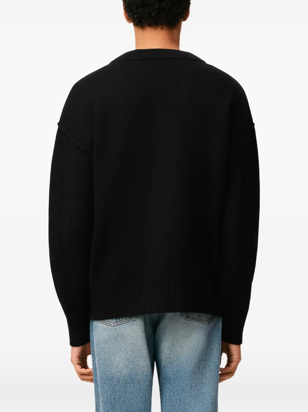 AMI Paris Ami de Coeur button cardigan Zwart