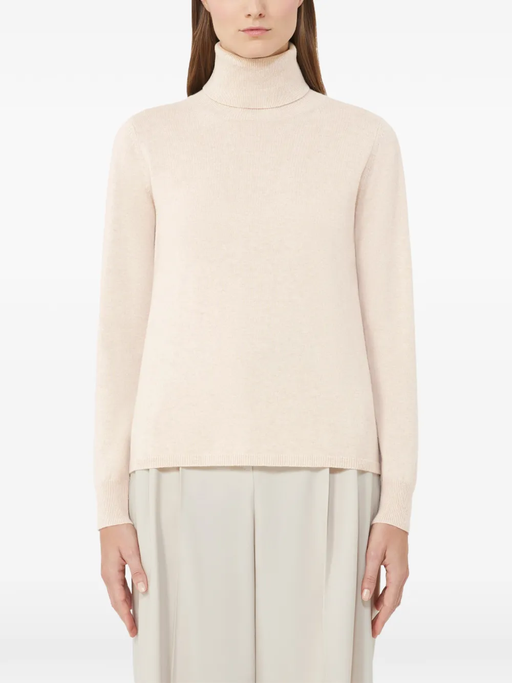 Max Mara Roll-neck Sweater In Neutral