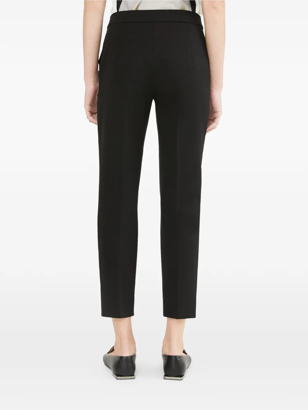 Max Mara Tailored Black Trousers With Smooth Finish And Functional Pockets In Black