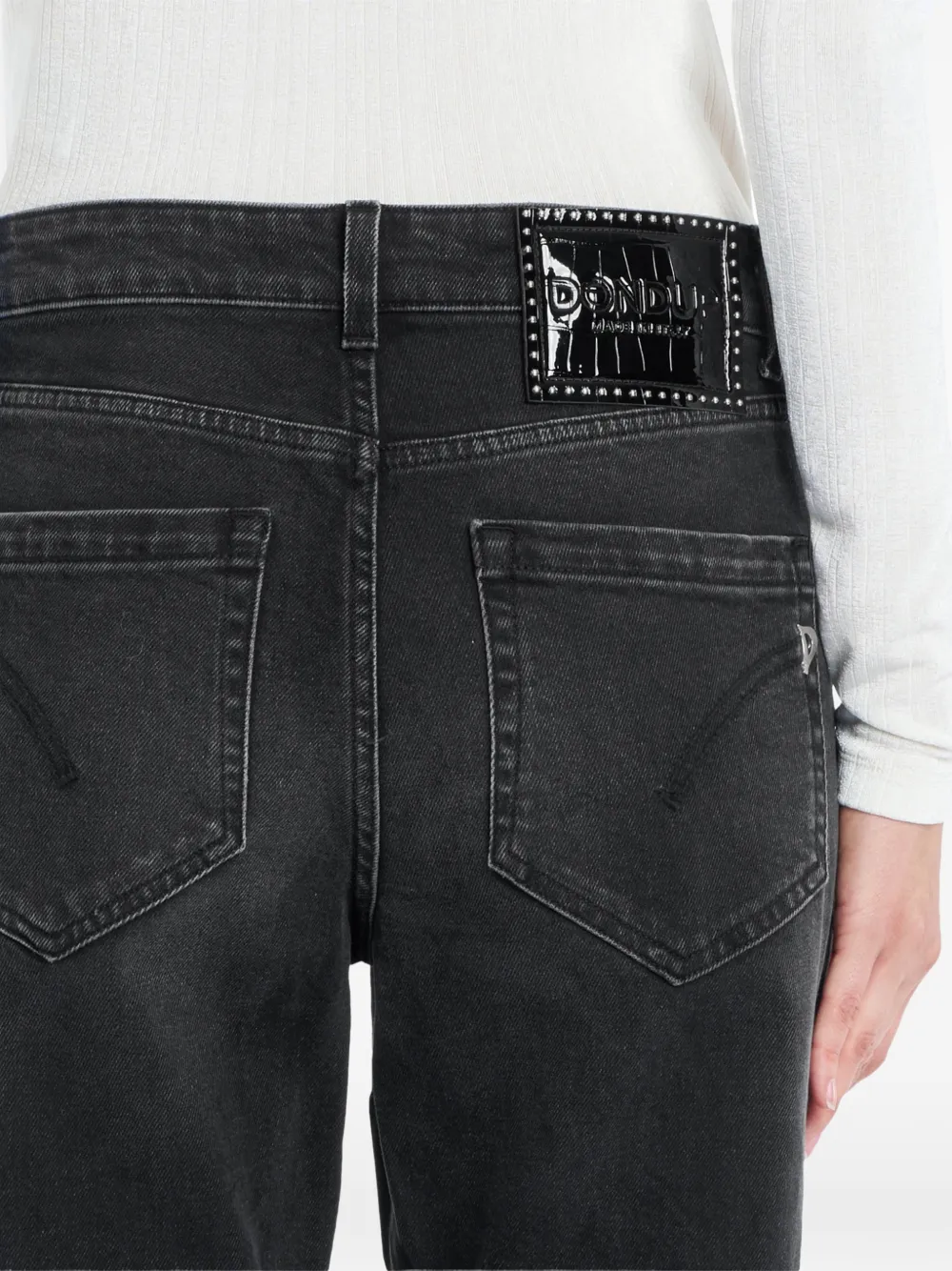 DONDUP Koons cuffed-hem cropped jeans Zwart
