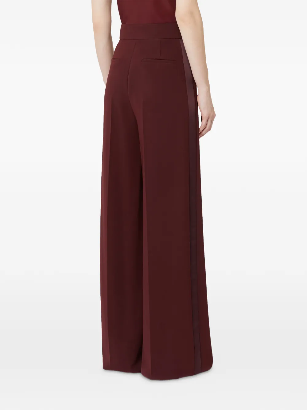 Max Mara Tuxedo-style Cady Trousers In Red