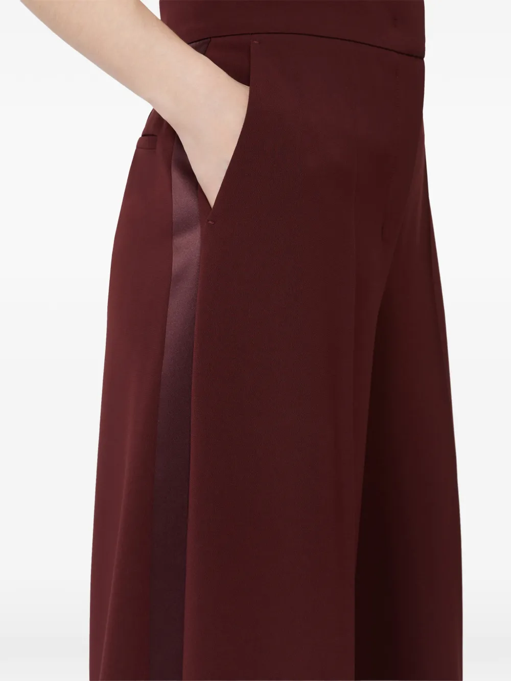Max Mara Tuxedo-style Cady Trousers In Red