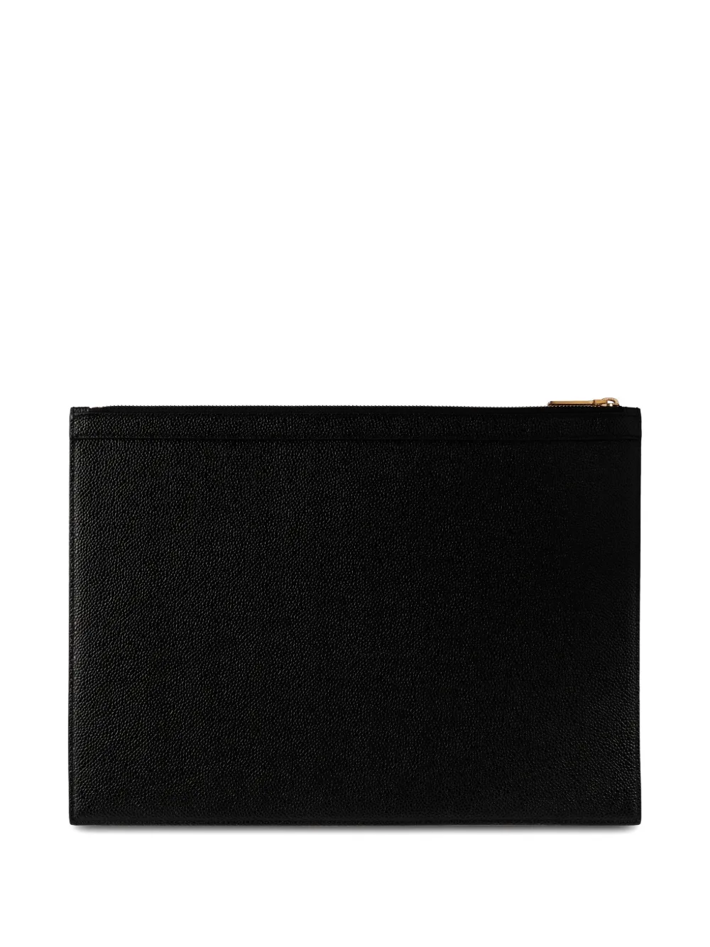 Thom Browne logo-detail leather clutch bag - Zwart