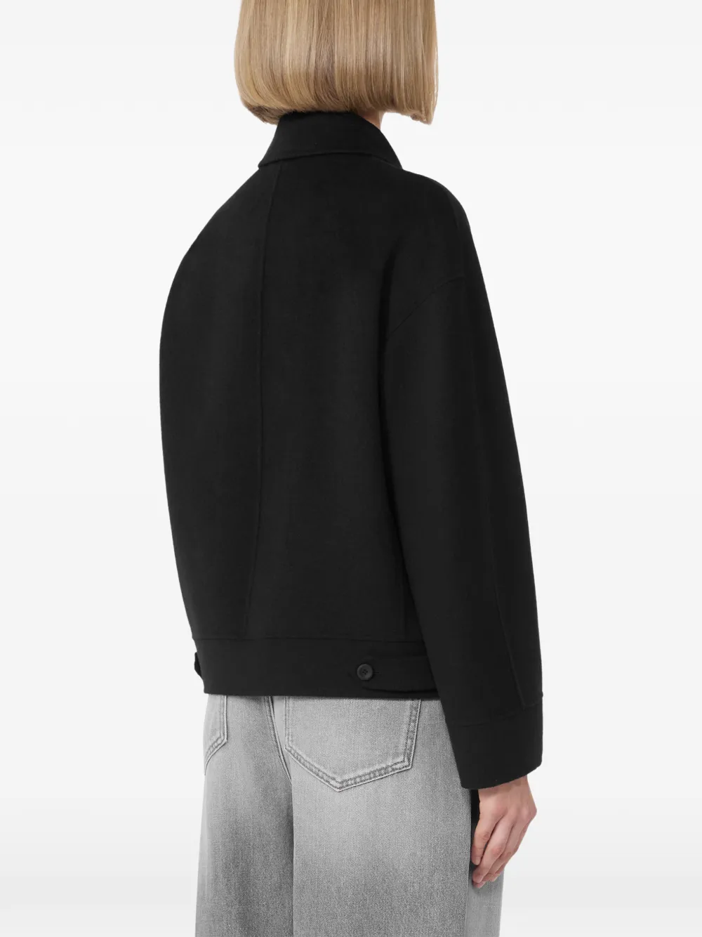 Max Mara Button-fastening Jacket In Black