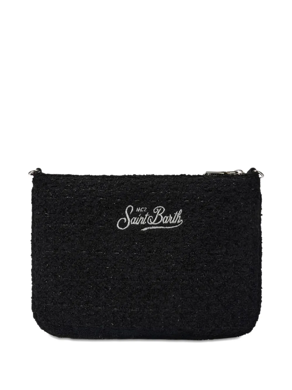 Mc2 Saint Barth Parisienne Embroidered Clutch Bag In Black
