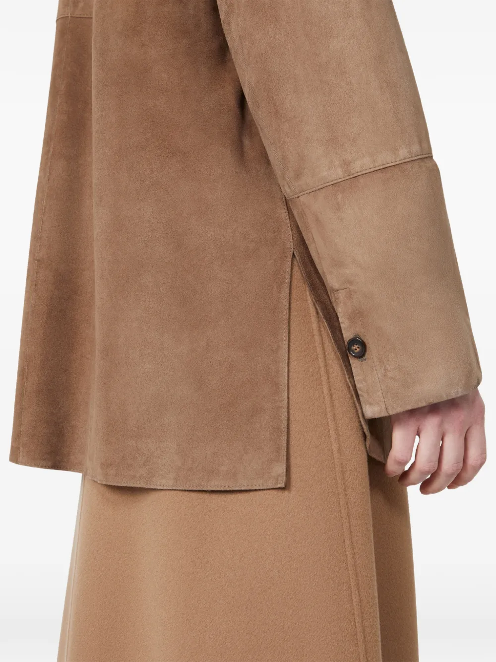 'S Max Mara Estate panelled suede jacket Bruin