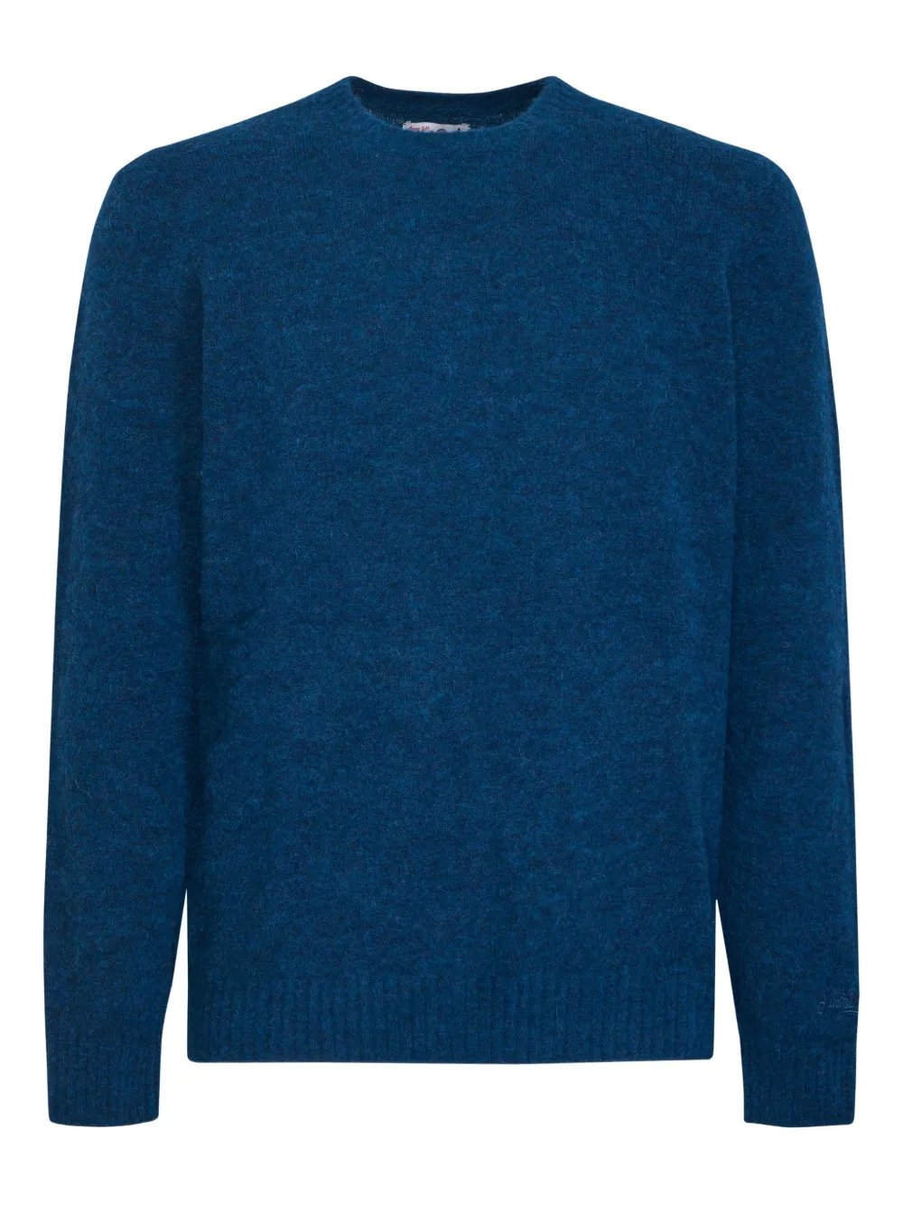 Mc2 Saint Barth Logo-embroidered Crew-neck Sweater In Blue