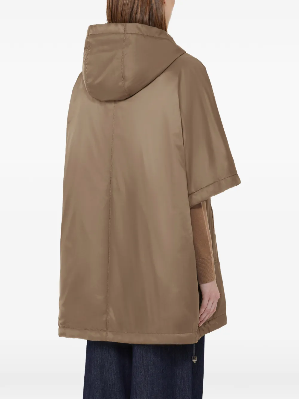 Max Mara Hooded Zip-fastening Jacket In Brown