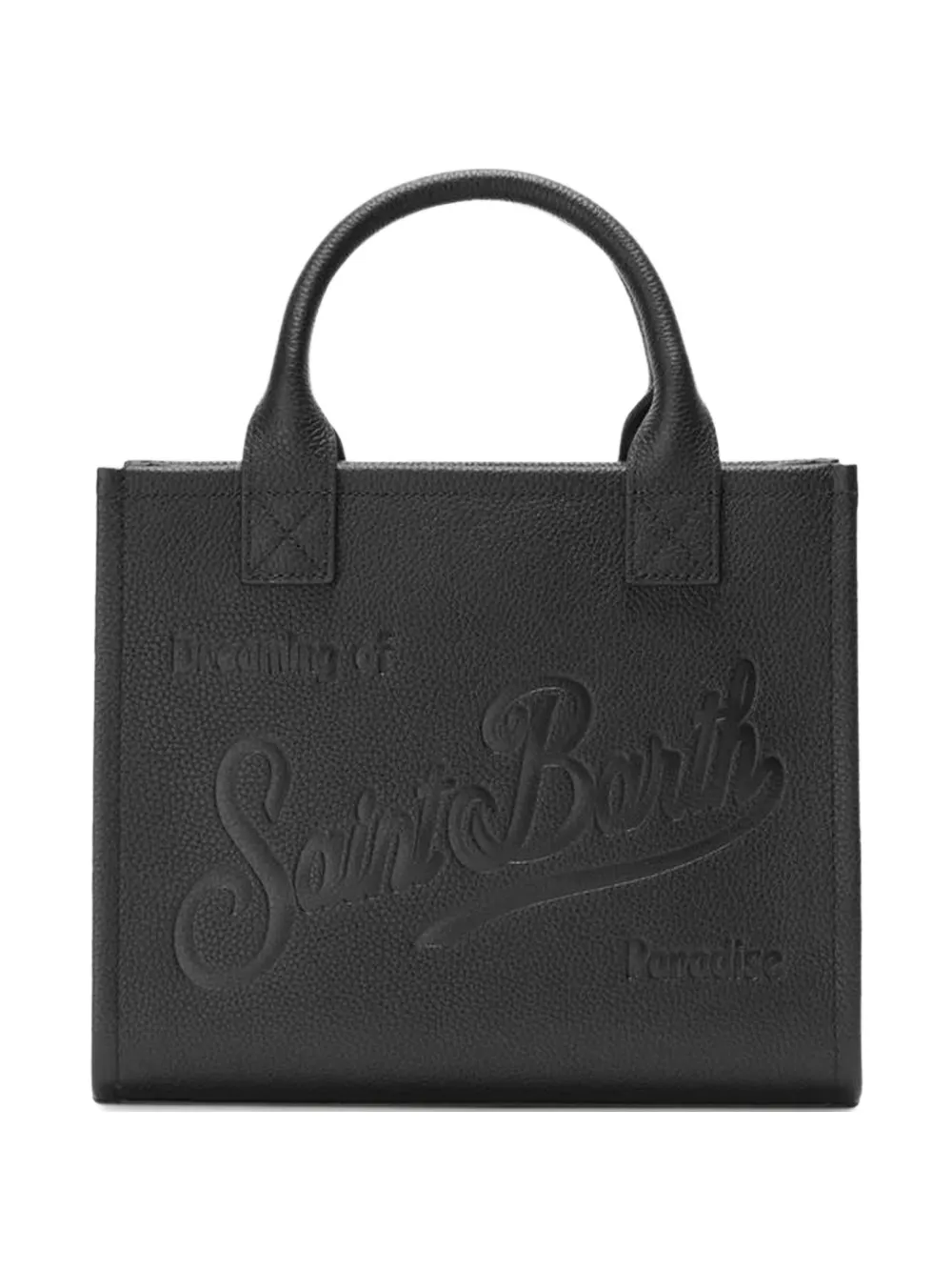 MC2 Saint Barth medium Vanity embossed-logo leather tote bag Zwart