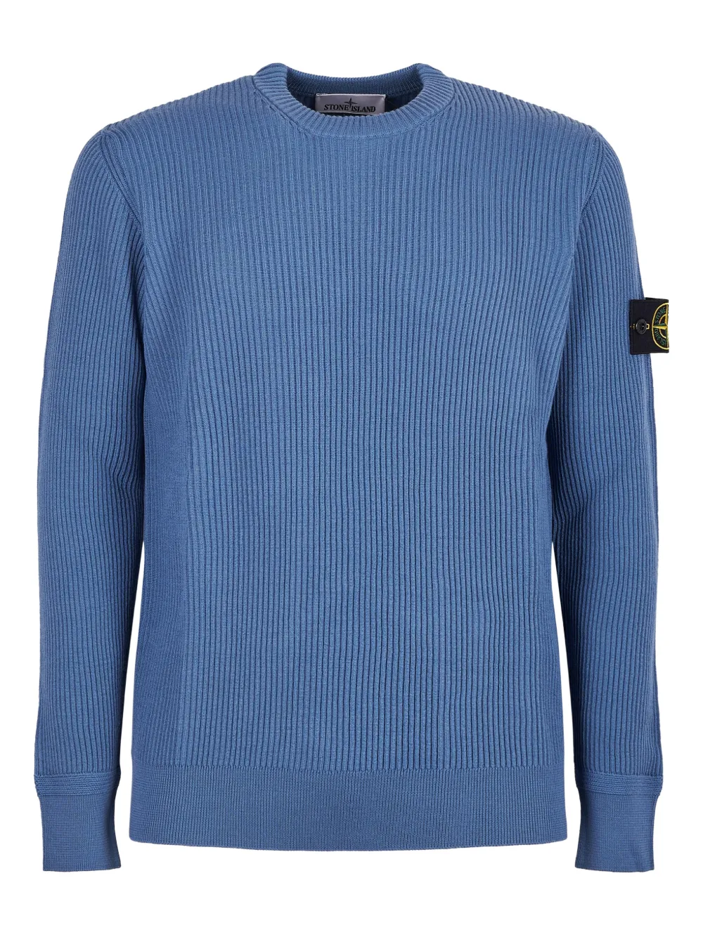 Stone Island ribbed log-patch sweater | Blue | Image 1