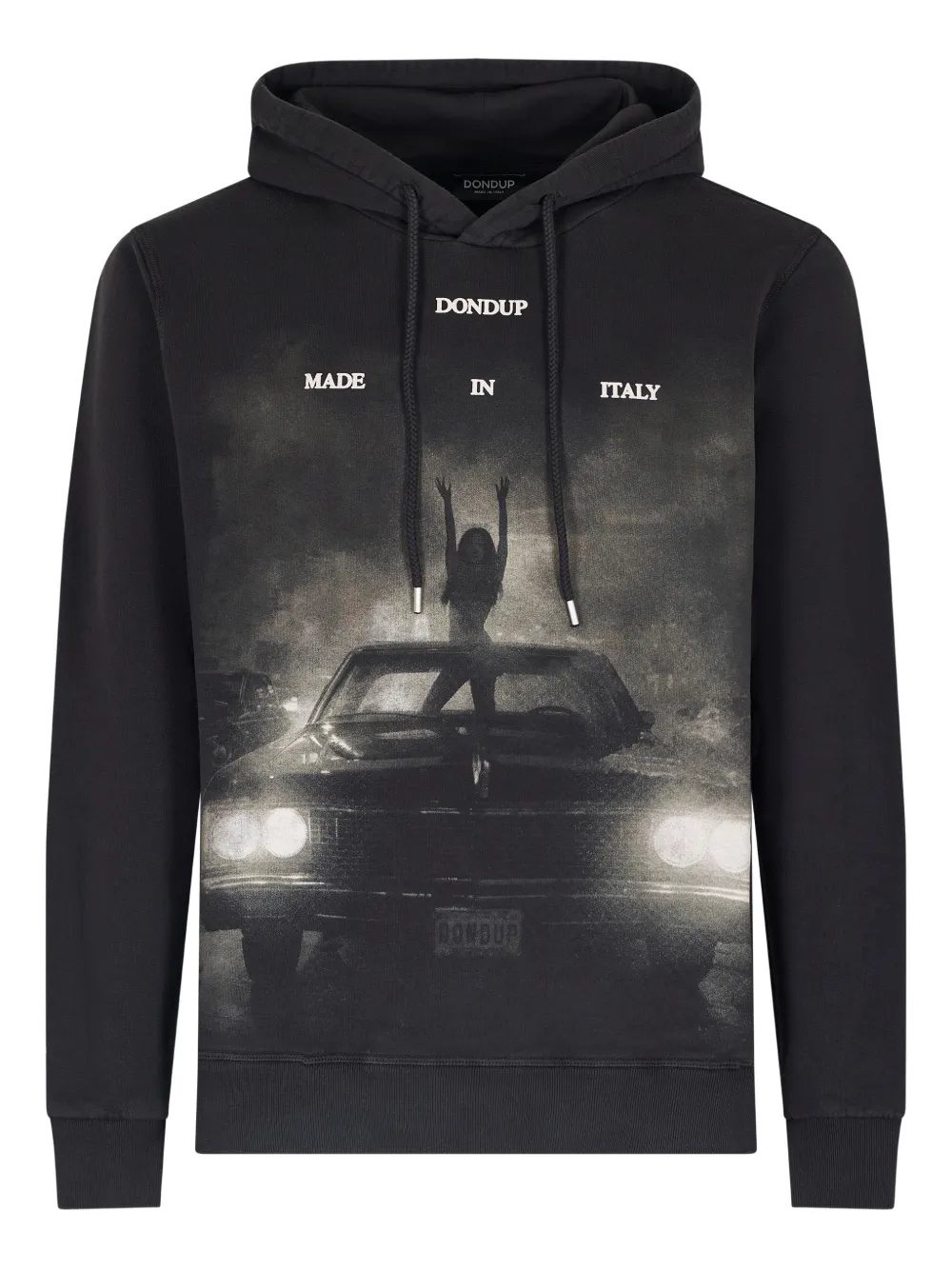 DONDUP graphic hooded hoodie | Black | Image 1