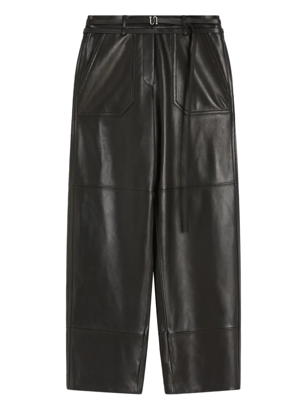 Max Mara Garbo Panelled Leather Trousers In Black