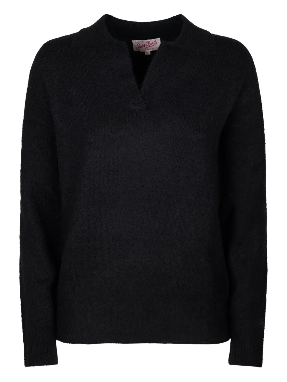 Mc2 Saint Barth V-neck Sweater In Black
