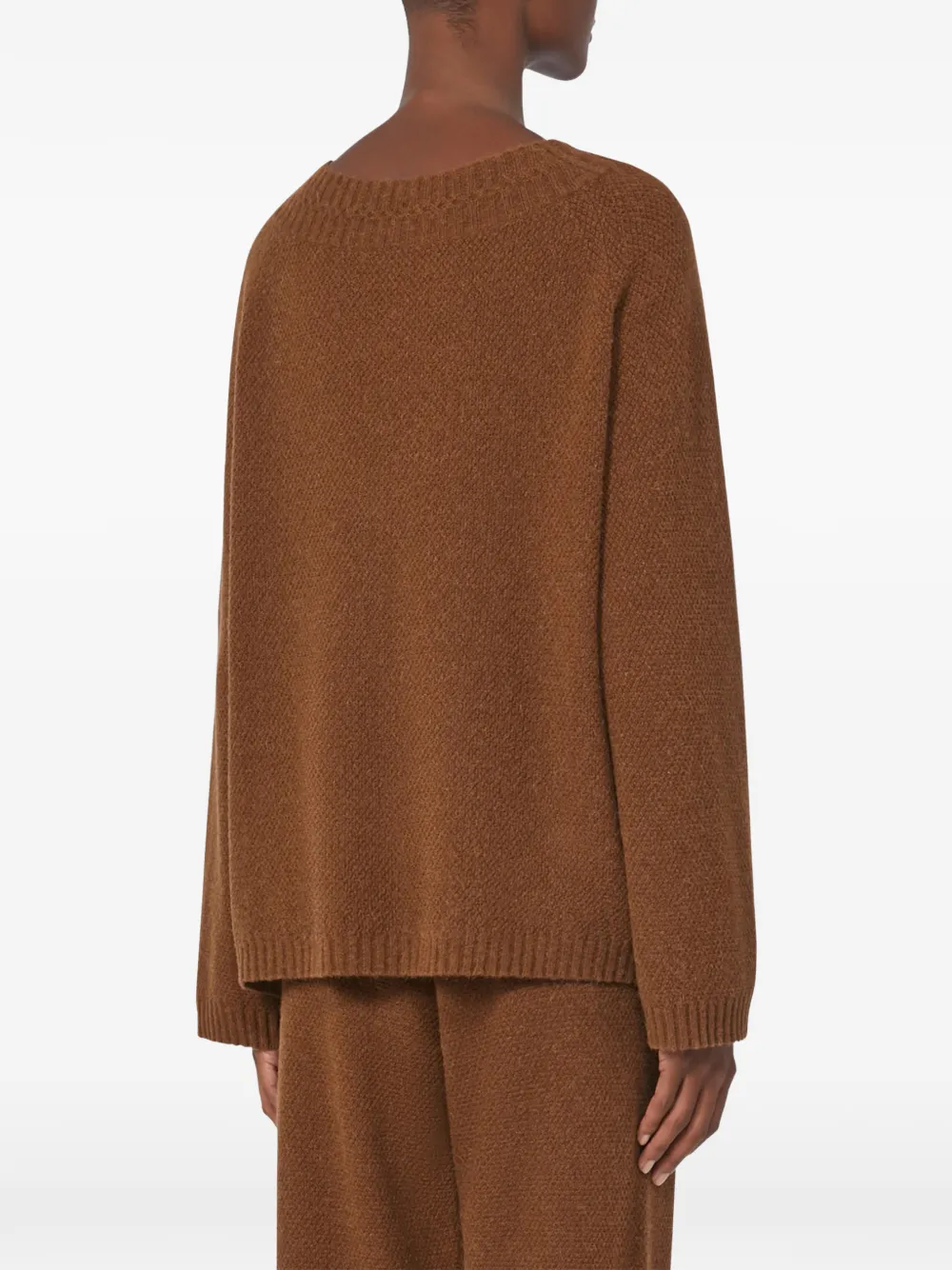 Max Mara Long-raglan-sleeves Sweater In Brown