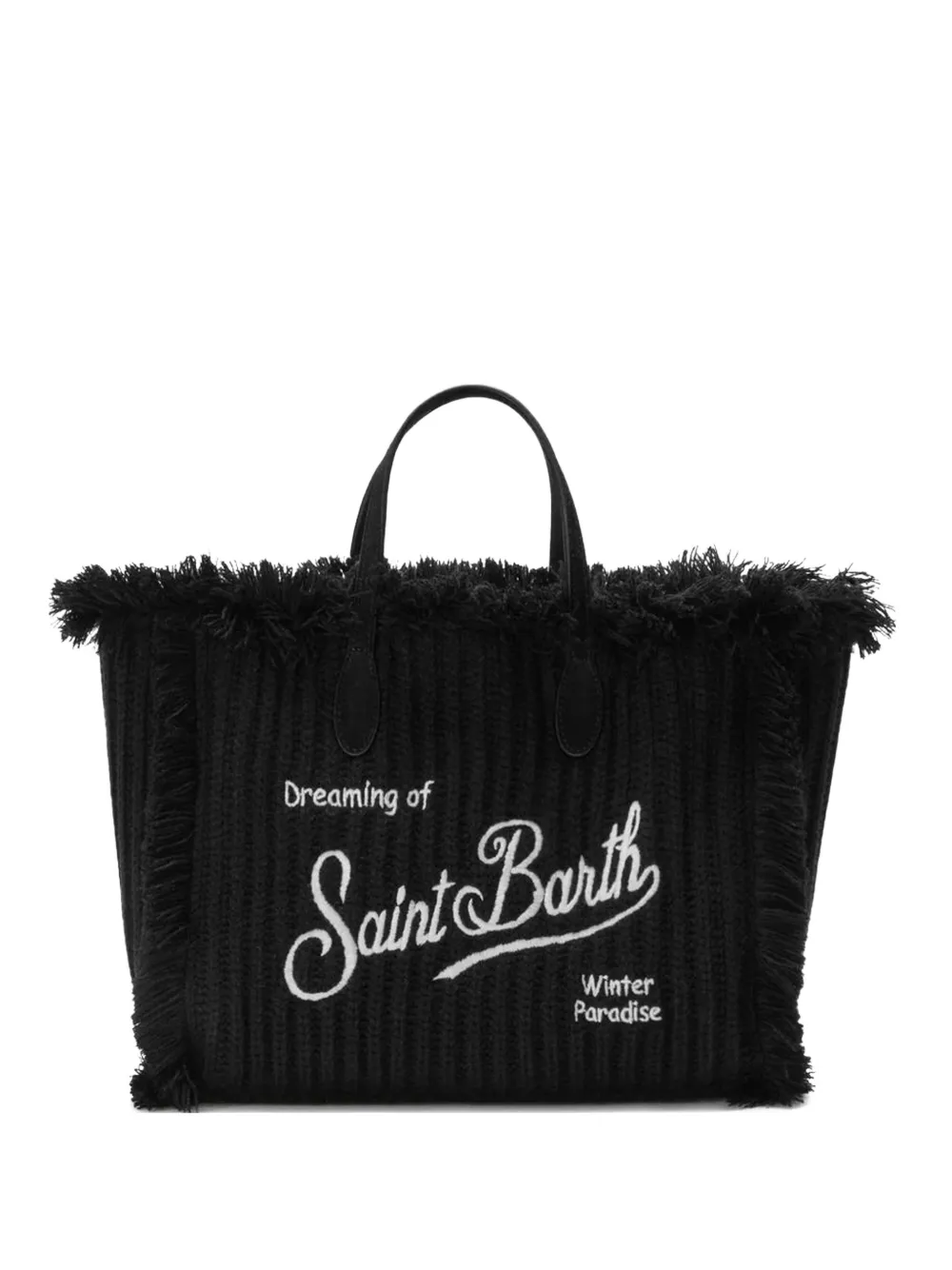 MC2 Saint Barth fringed embroidered-logo tote bag Zwart
