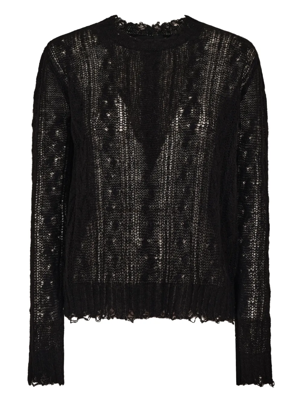 Alanui open-work ruffled jumper - Nero