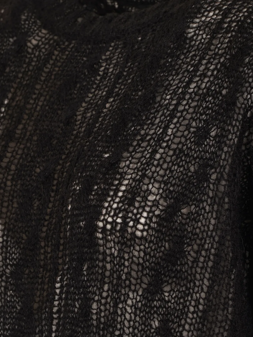 Alanui open-work ruffled jumper Zwart