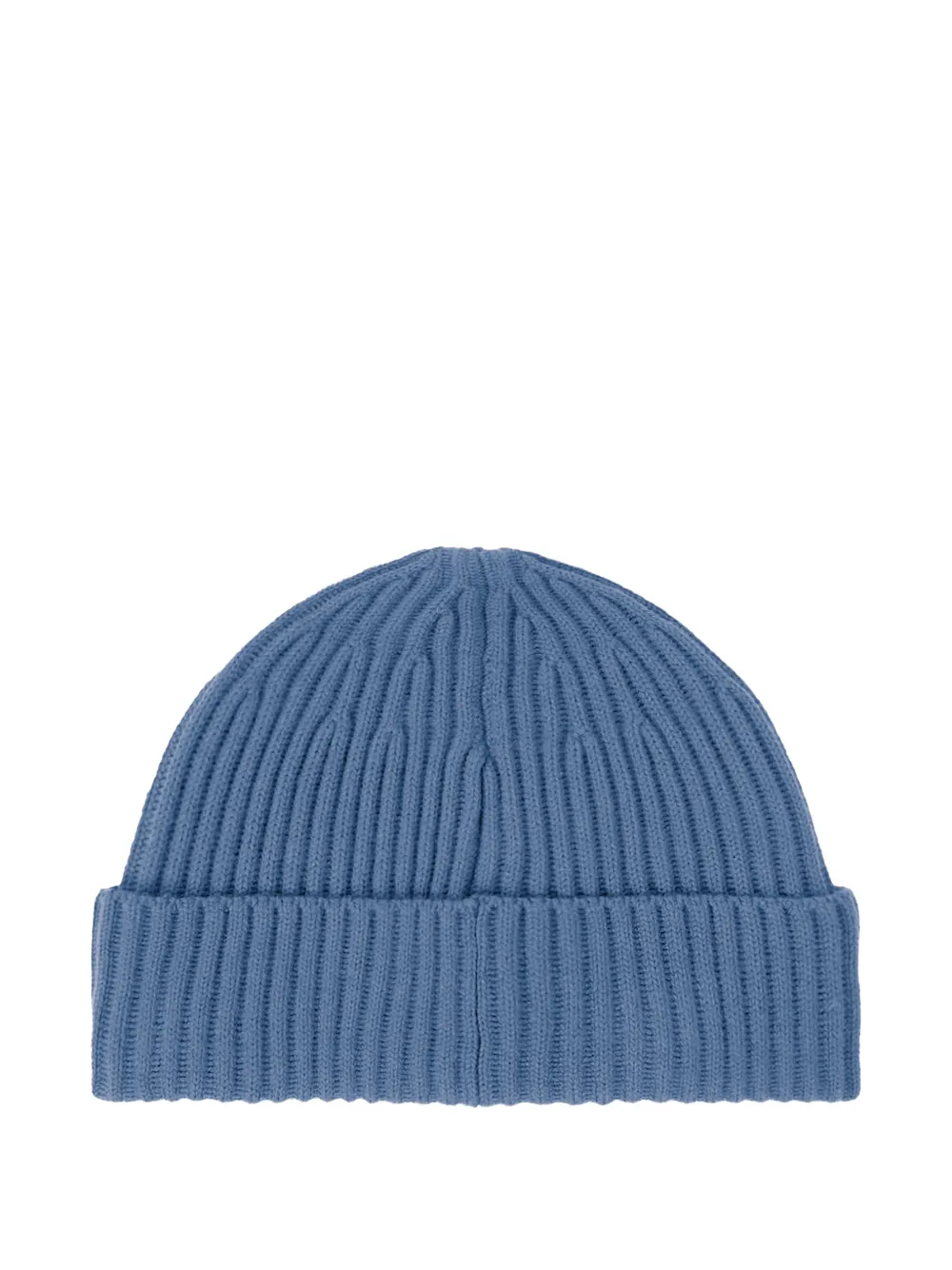 Stone Island ribbed logo-patch beanie hat - Blauw